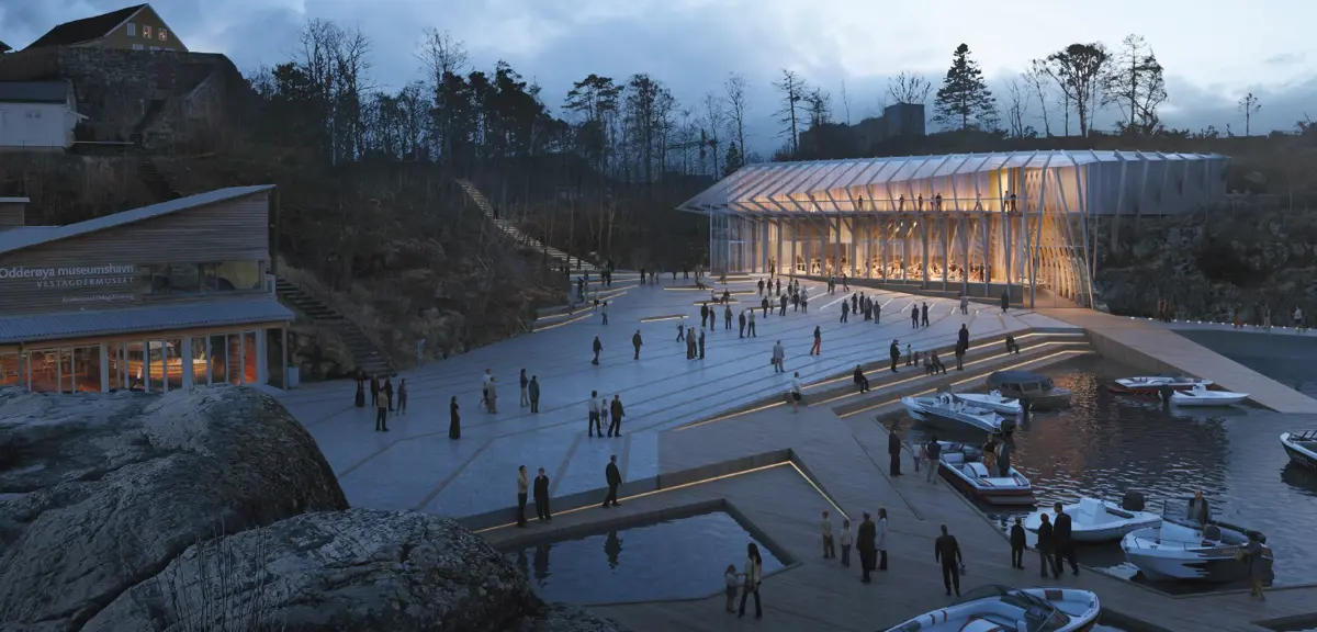 Slik ønsker arkitektfirmaet Helen & Hard at det nye museet på Odderøya skal se ut. Foto: Helen & Hard