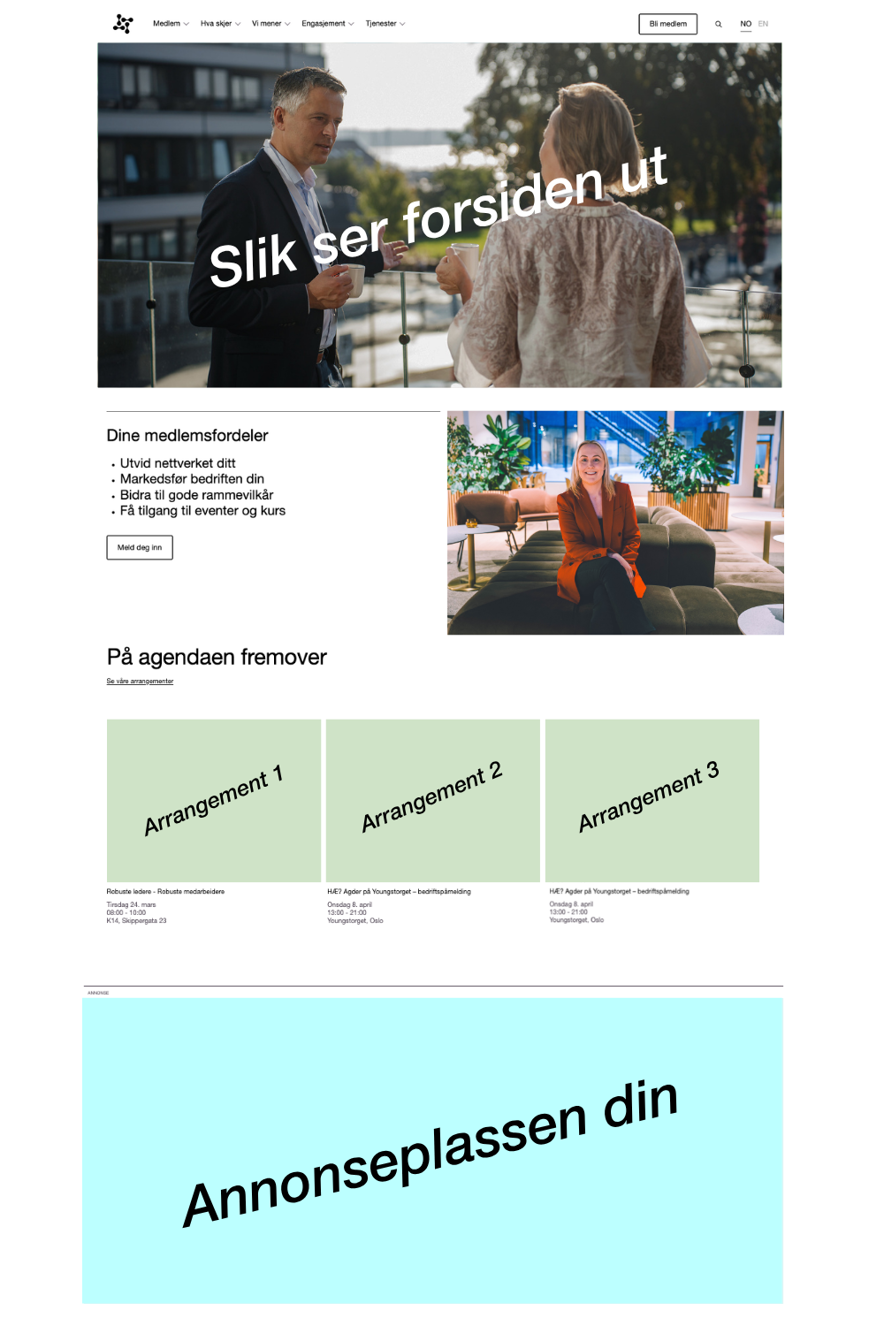 Annonse på forsiden 