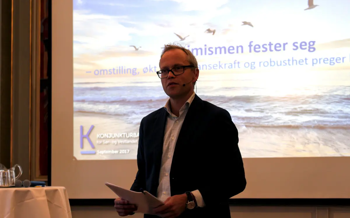 Funnene i barometeret presenteres av sjeføkonom, Kyrre M. Knudsen