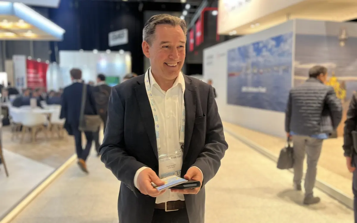 Rune Klausen på havvindmessen WindEurope Copenhagen. Foto: Ingrid Michalsen. 