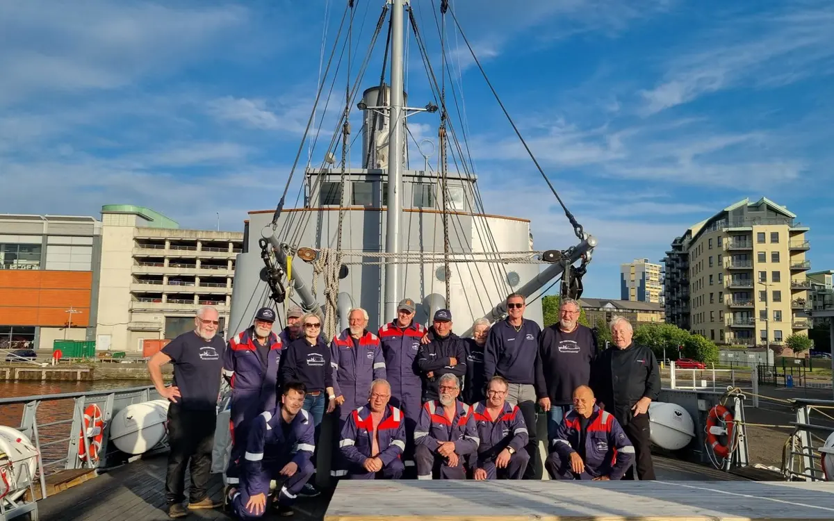 DS Hestmandens mannskap i Skottland. (Foto: Vest Agder-museet)