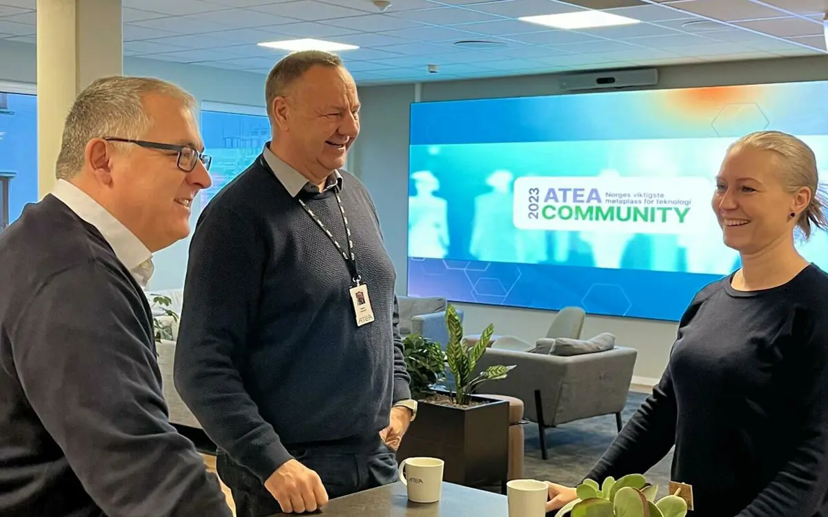 Kim Sigurd Wenneberg, Magne Jakobsen, Kathrine Bjerke i Ateas lokaler i Kristiansand. (Arkivfoto)