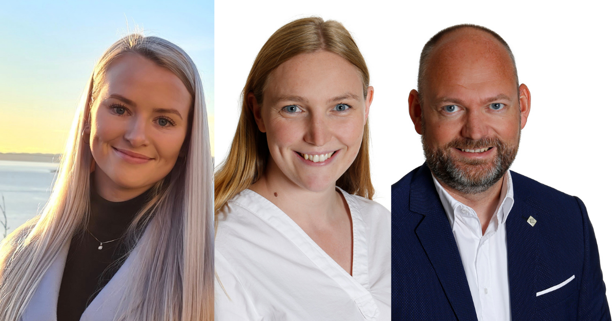 Fv: Ida Munch Aanonsen, associate, Ingrid Helmersen Muff, associate, og Tor Erik Longato-Tjønneland, direktør