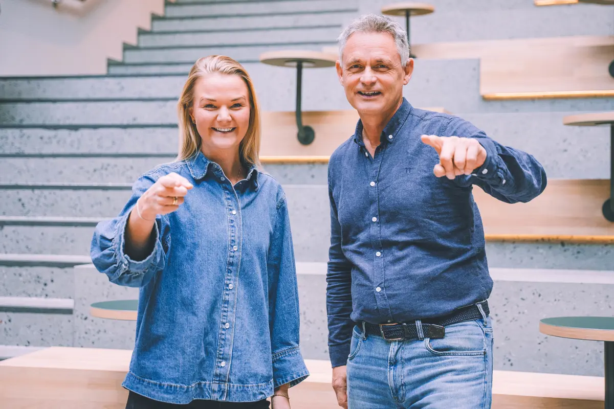 Prosjektleder for Flere i arbeid, Helena Frustøl Andås og administrerende direktør i Næringsforeningen, Trond Backer. (Foto: Henrik Kyte Assmann)
