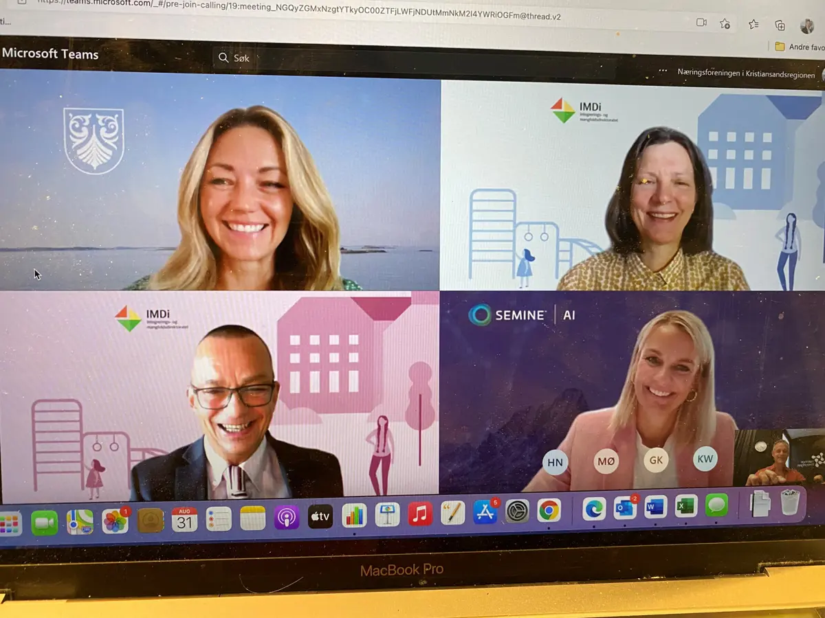 Lene Diesen, CEO Semine, tok imot prisen på en digital prisutdeling.