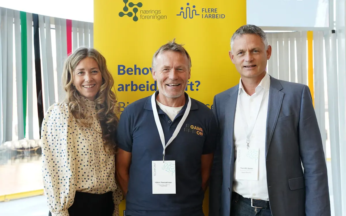 Hege Gabrielsen (PwC), Håkon Reiersølmoen (Varodd/Game On) og Trond Backer (Næringsforeningen). Foto: Håkon Repstad