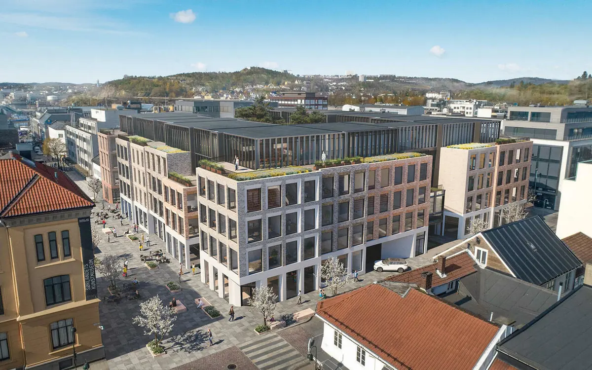 K14 med sine 26.000 m2 står klart for innflytting våren 2025. Bygget har blitt utviklet med fokus på miljøvennlighet og energieffektivitet.