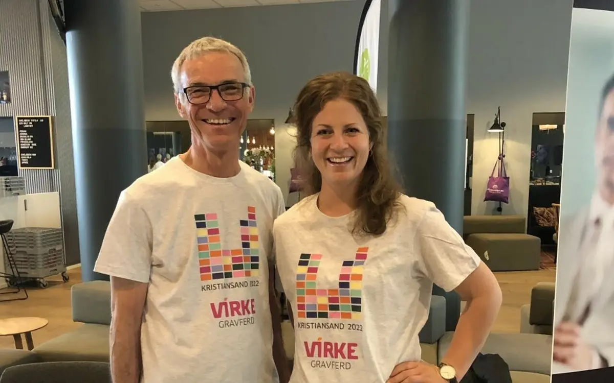 Arve Myra og Ingrid Andås Kolstad I Andås Begravelsesbyrå under konferansen på Scandic Bystranda for begravelsesbyråer i Virke gravferd 19. til og med 22. mai.