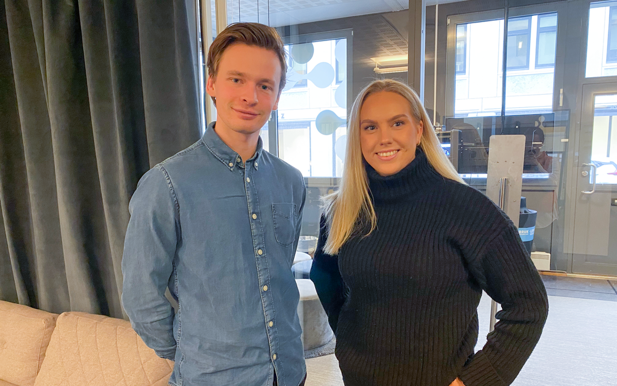 Ole-Henrik Jahre og Helene Sundsli skal hjelpe Næringsforeningen i sitt arbeid dette semesteret.