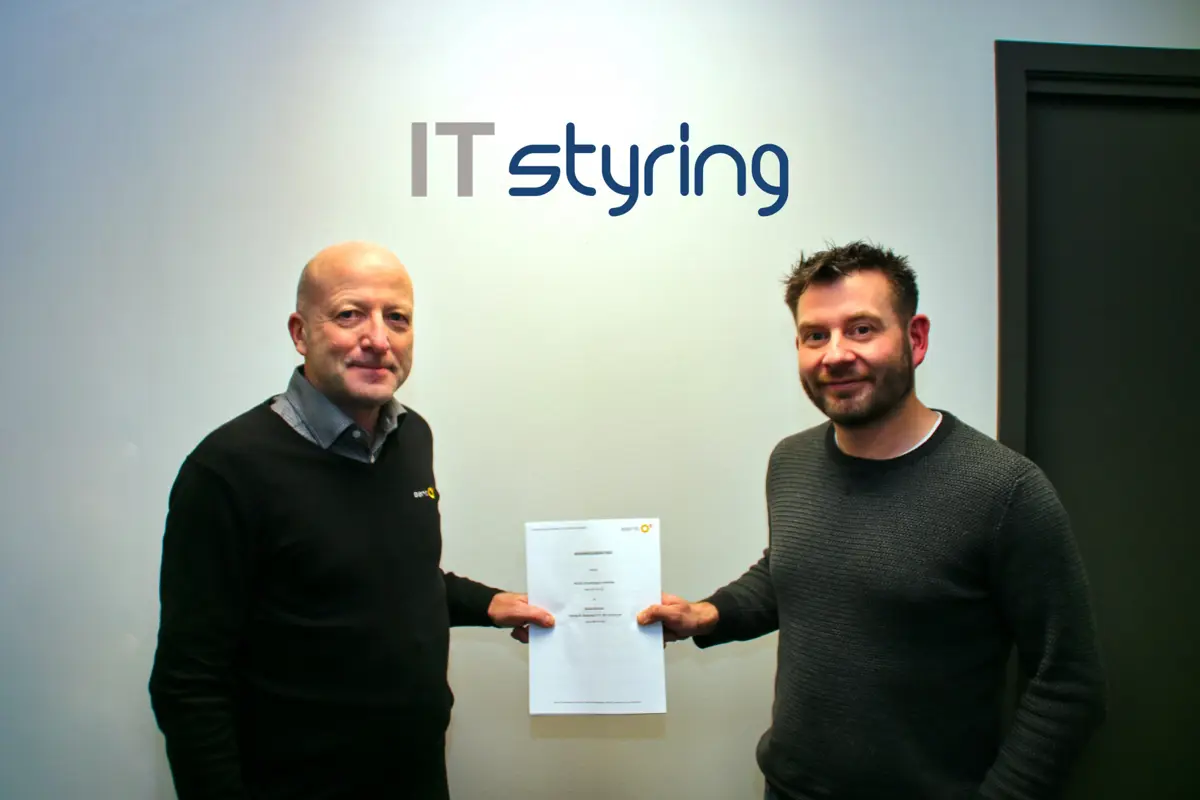 Fra venstre: Richard Hægermark (Serit) og Tommy Rasmussen (ITstyring). 