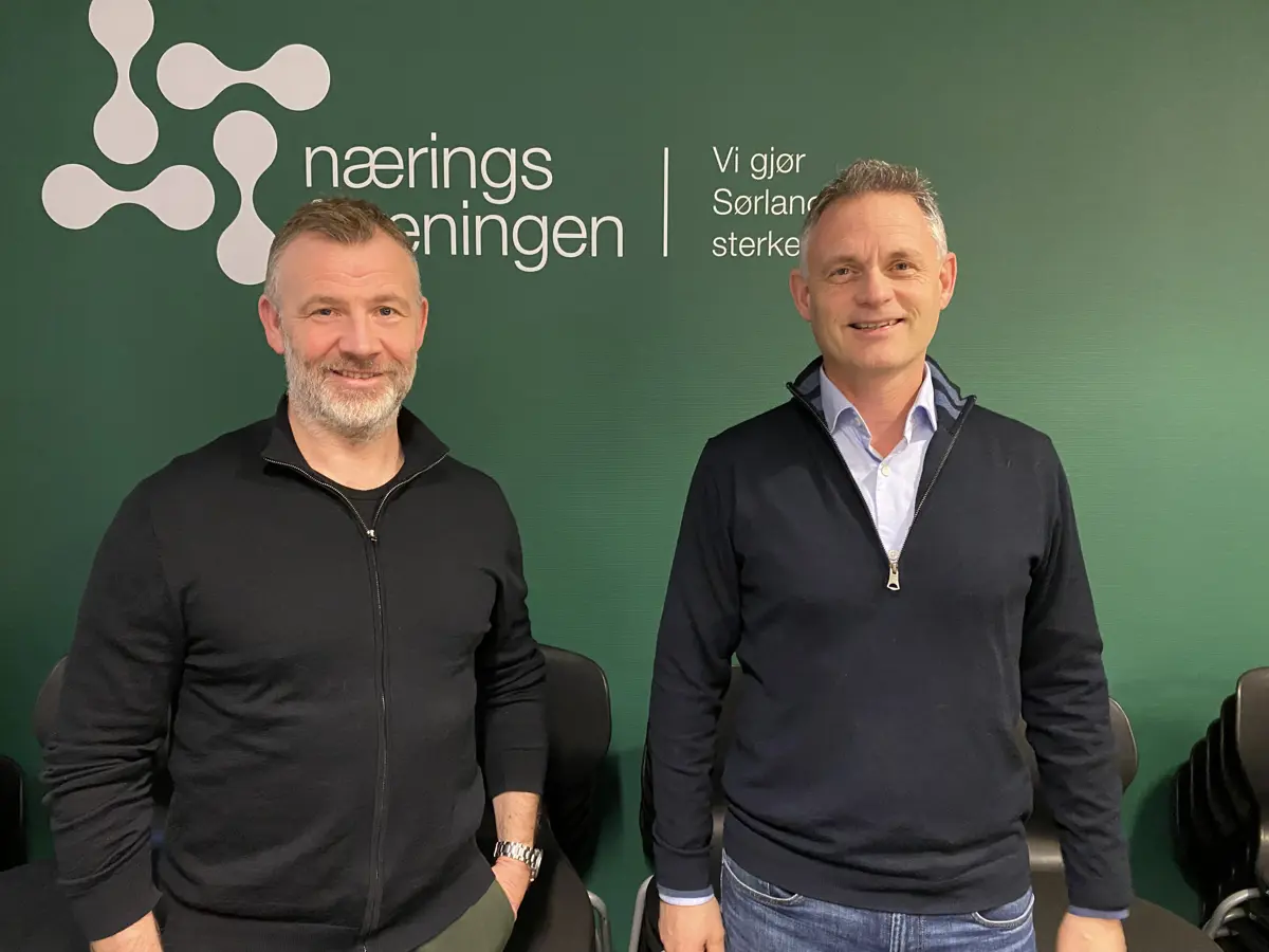 Odd-Arild Skonhoft (salgs- og markedsleder) og administrerende direktør Trond Backer i Næringsforeningen.