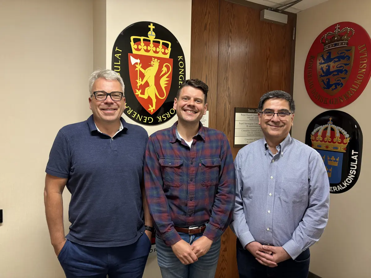Geir Haugum (t.v.) sammen med teamet som jobber på Innovasjon Norges Canada-kontor. 