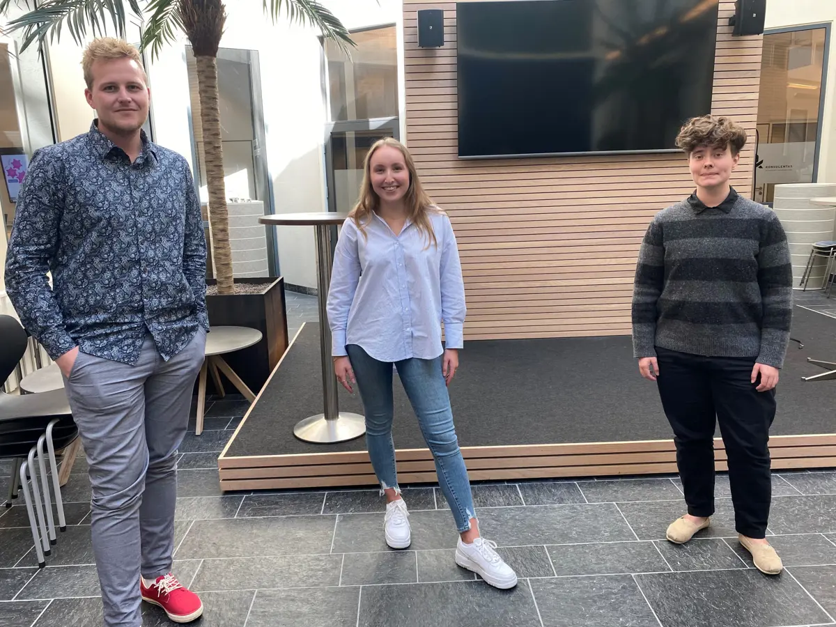 Svend Hendrik Vinje, Amalie Josefine Kronlund og Frøya Brox bidrar med nyttig kompetanse i Næringsforeningen denne høsten.