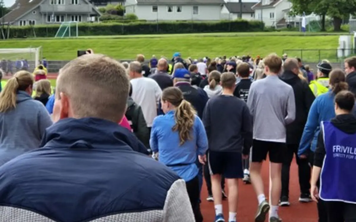 Stafett for livet Kristiansand 2024, fra Kristiansand stadion.