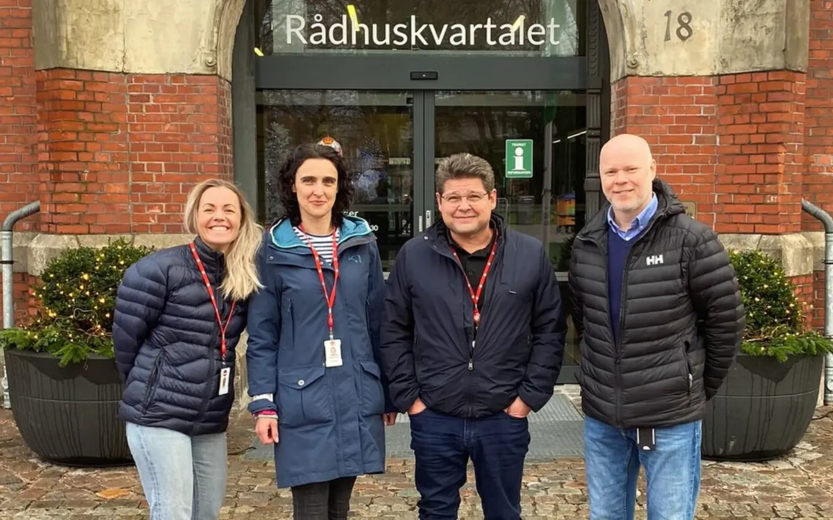 Har ansvaret for sommerjobbmessen: Ida Karina Horn, Aleksandra Cyganska, Espen Øen og André Hugo Gabrielsen. Foto: NAV Kristiansand