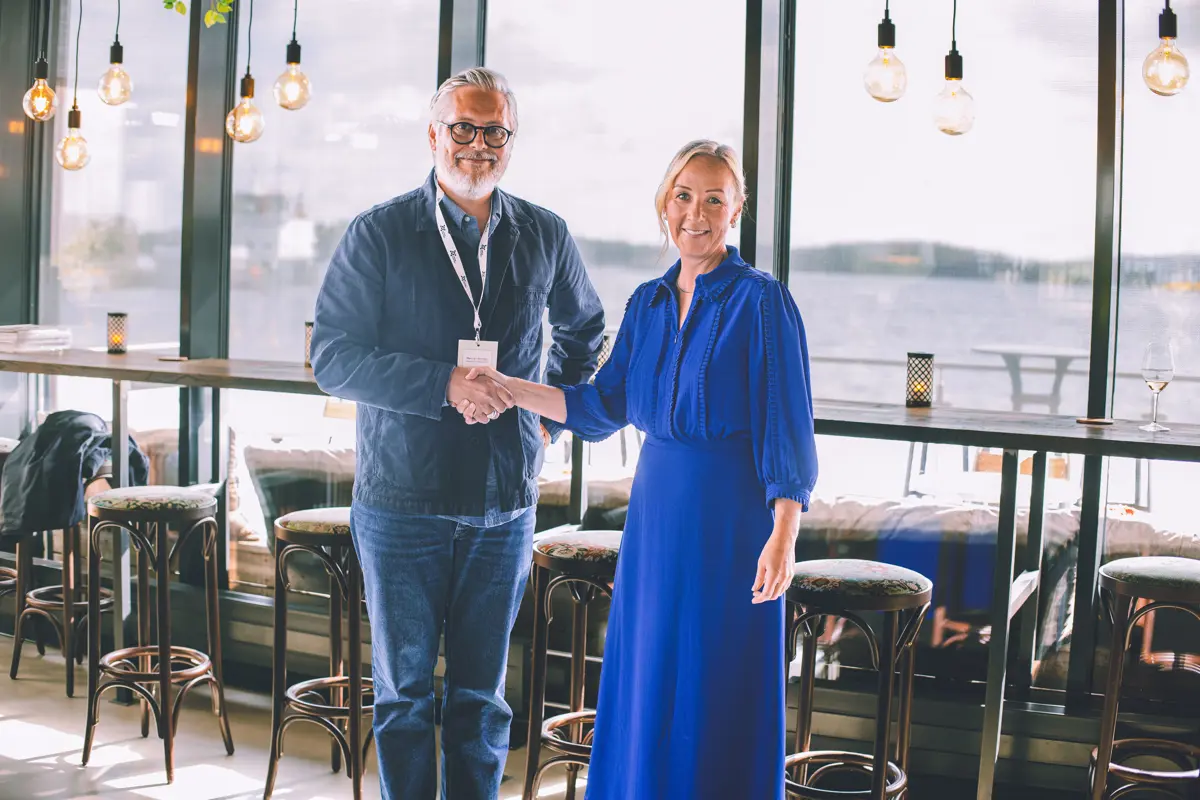Marcus Håkonsen, daglig leder i Appetite og Ingrid Michalsen, administrerende direktør, Næringsforeningen i Krisiansandsregionen. (Foto: Henrik K. Assmann)