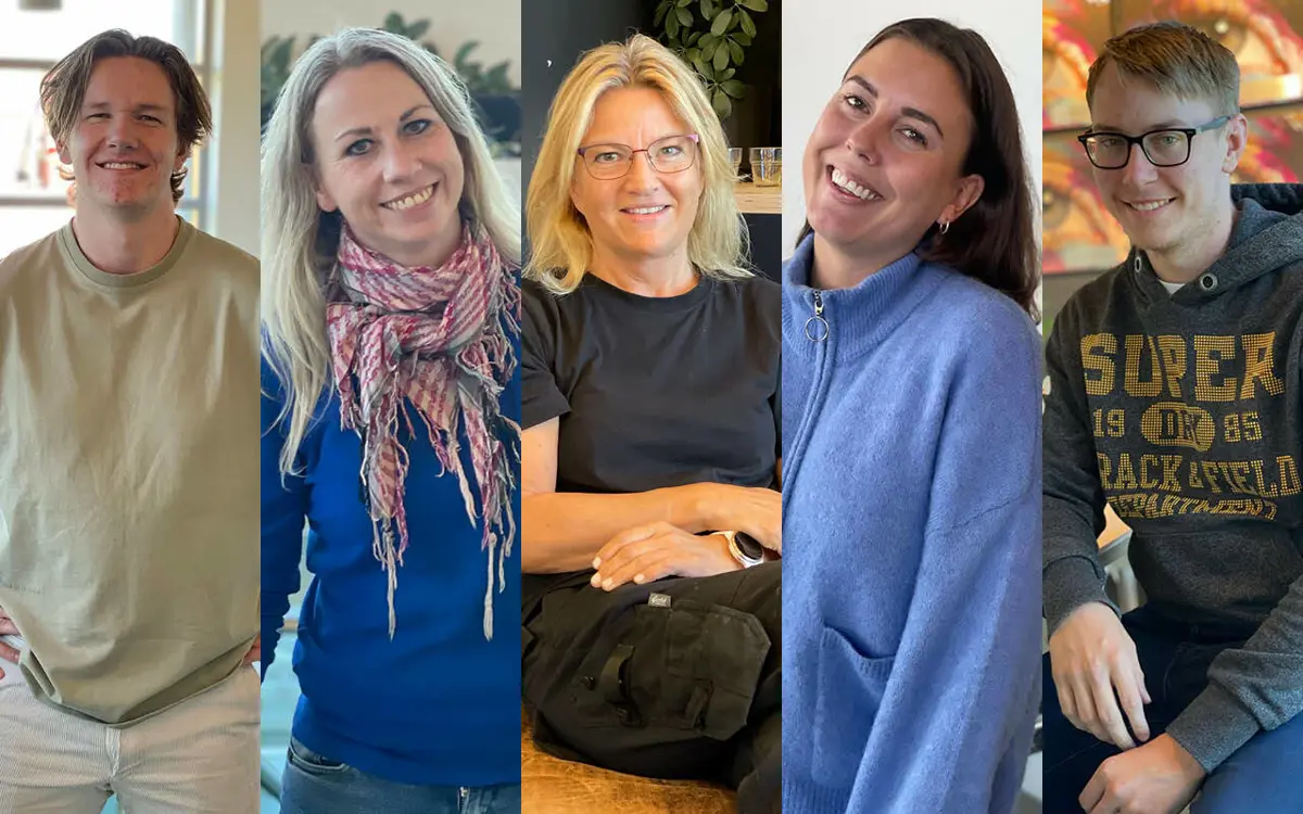 F.v: Benjamin Klauset, Anne Silje Skogsfjord, Jancy Olsen, Charlotte Sørensen og Vegard Loland